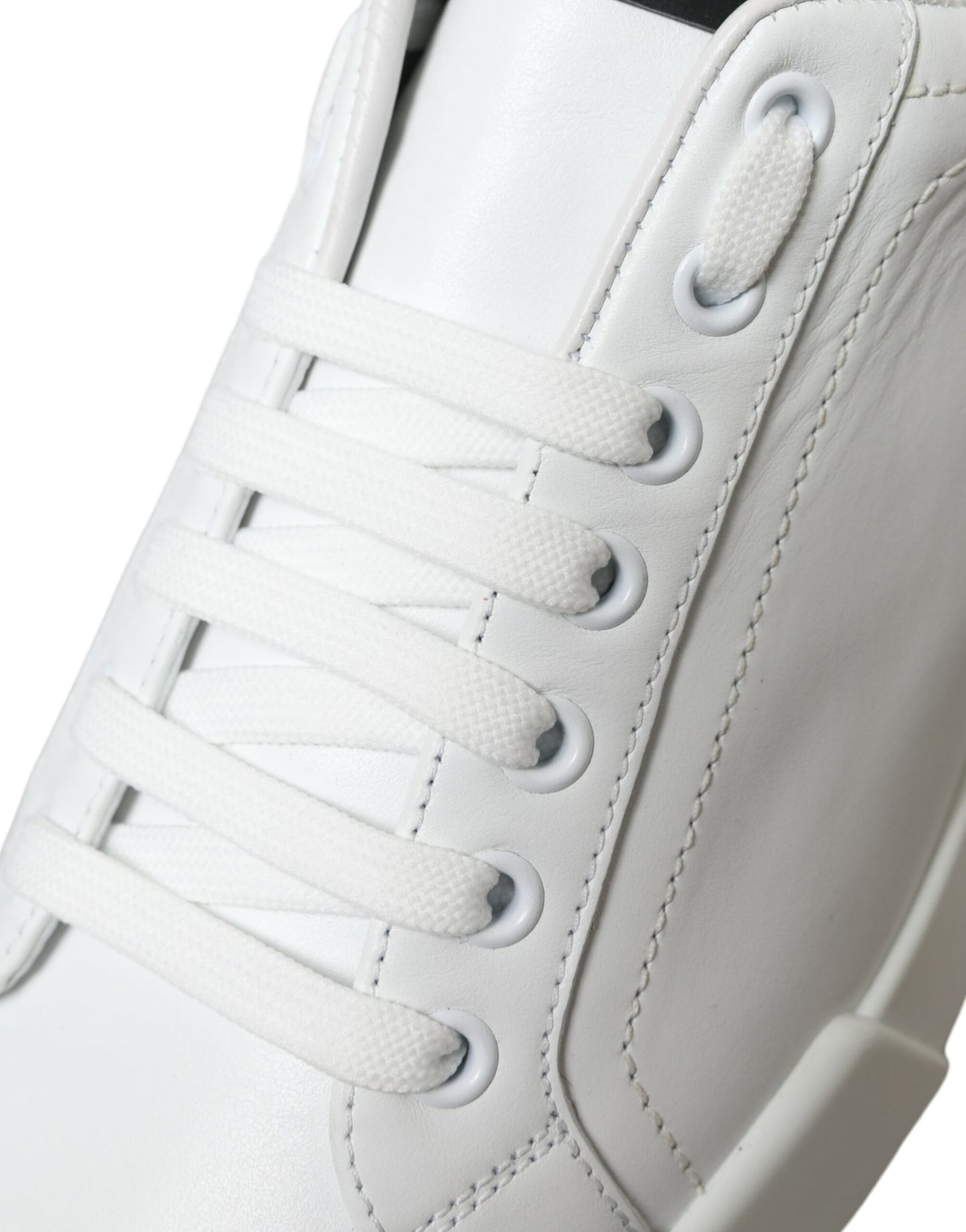 Dolce &amp; Gabbana Weiß Grün Leder Portofino Sneakers Schuhe