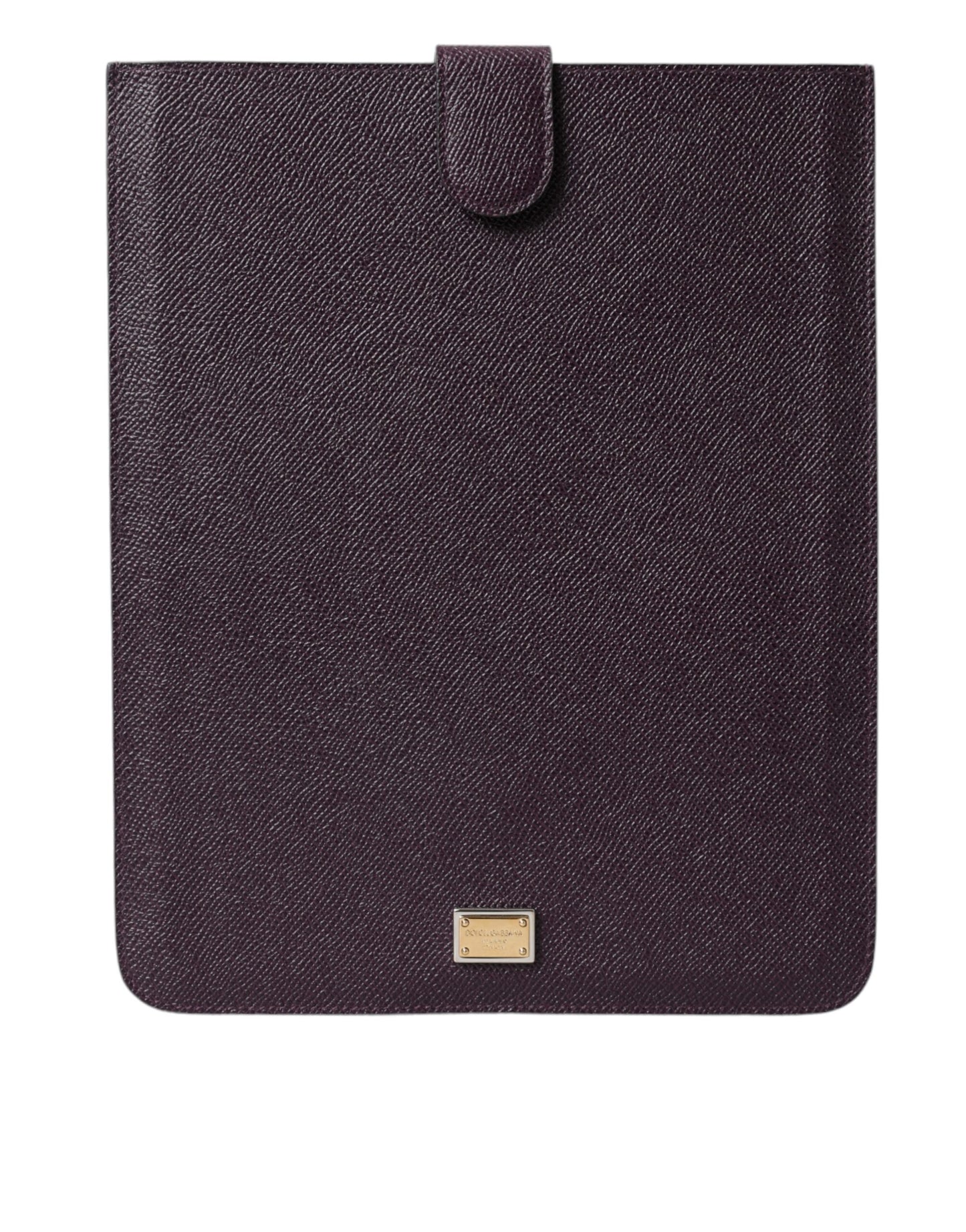 Dolce &amp; Gabbana Dark Brown Leather Logo Plaque Cover Sleeve Tablet Case