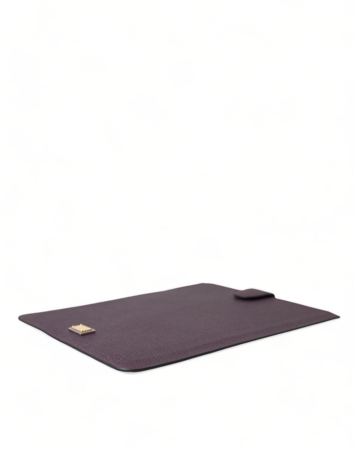 Dolce &amp; Gabbana Dark Brown Leather Logo Plaque Cover Sleeve Tablet Case
