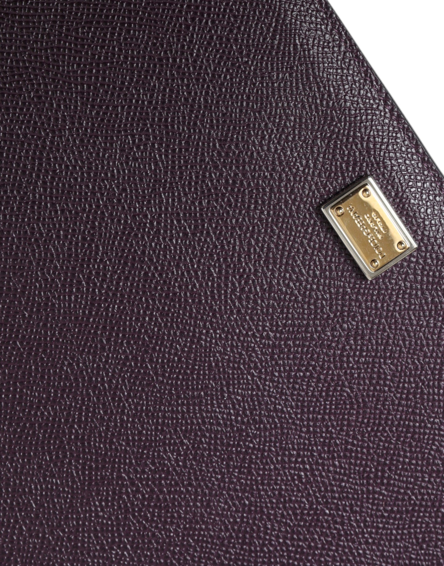 Dolce &amp; Gabbana Dark Brown Leather Logo Plaque Cover Sleeve Tablet Case