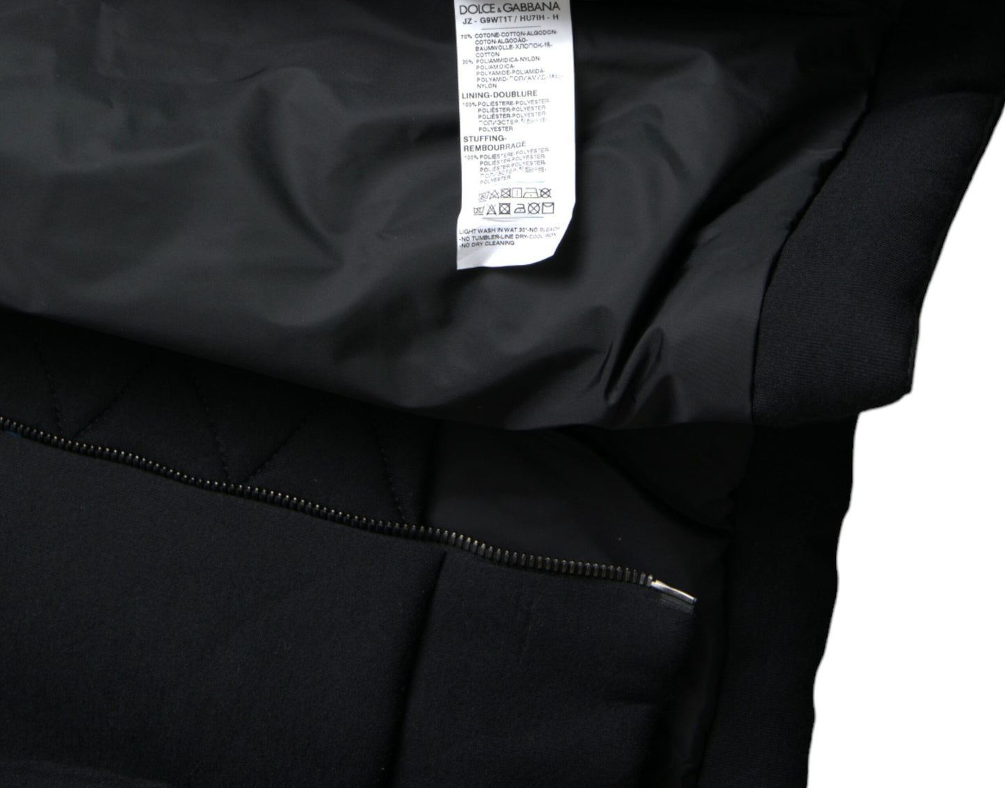 Dolce &amp; Gabbana Black Cotton Hooded Logo Bomber Jacket