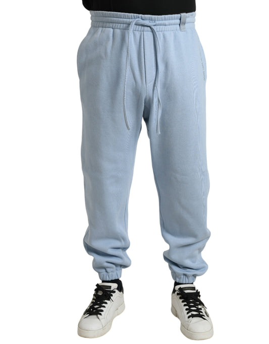 Dolce &amp; Gabbana Light Blue Cotton Sweatpants Men Jogger Pants