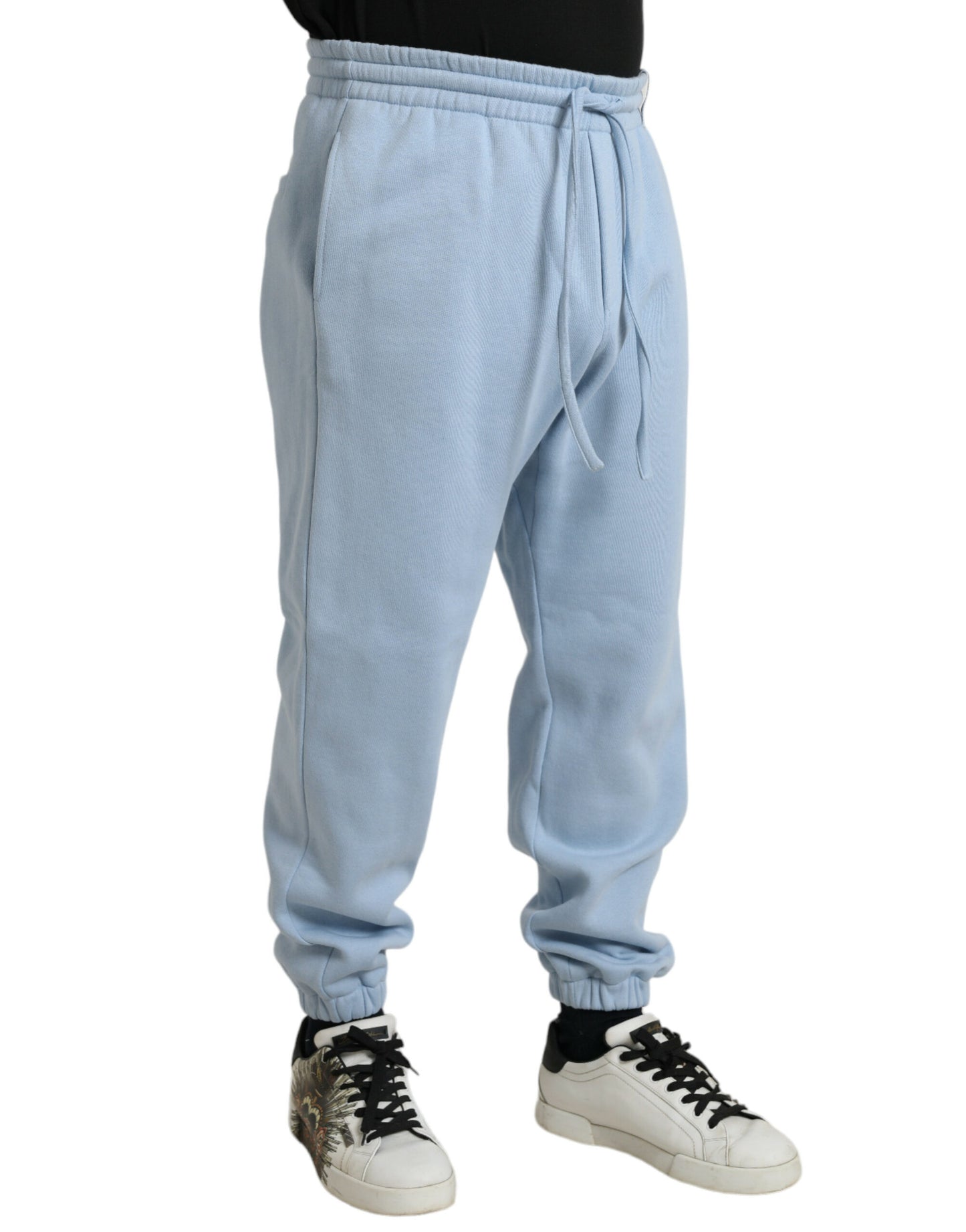 Dolce &amp; Gabbana Light Blue Cotton Sweatpants Men Jogger Pants