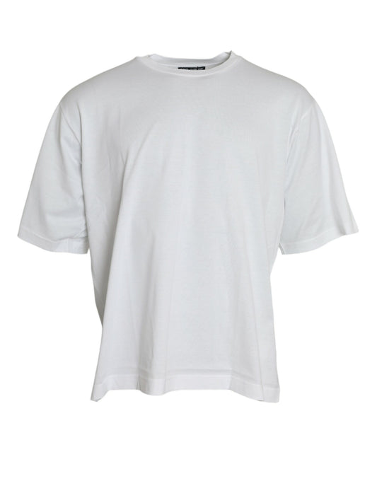 Dolce &amp; Gabbana – Weißes T-Shirt aus Baumwolle mit kurzen Ärmeln und Rundhalsausschnitt