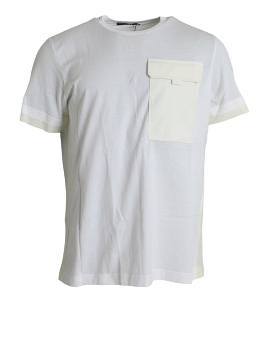 Dolce &amp; Gabbana – Weißes T-Shirt mit kurzen Ärmeln aus Baumwolle mit Tasche