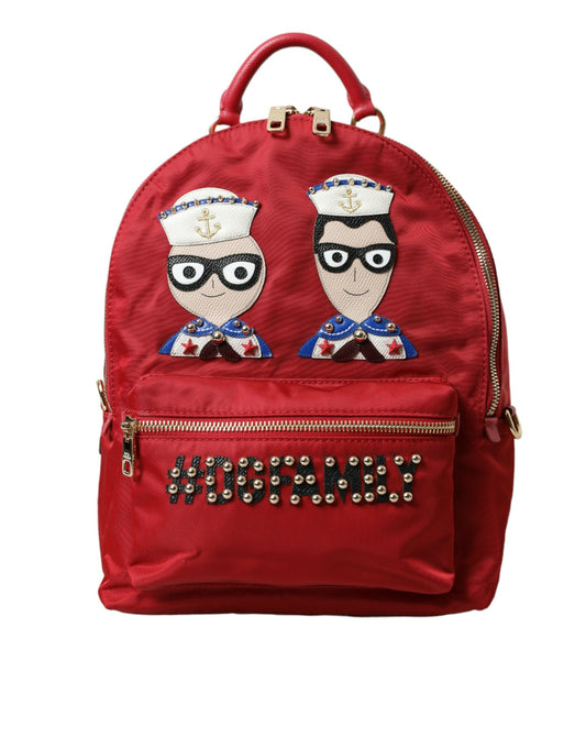Dolce &amp; Gabbana Red #DGFAMILY Embellished Backpack VULCANO Bag