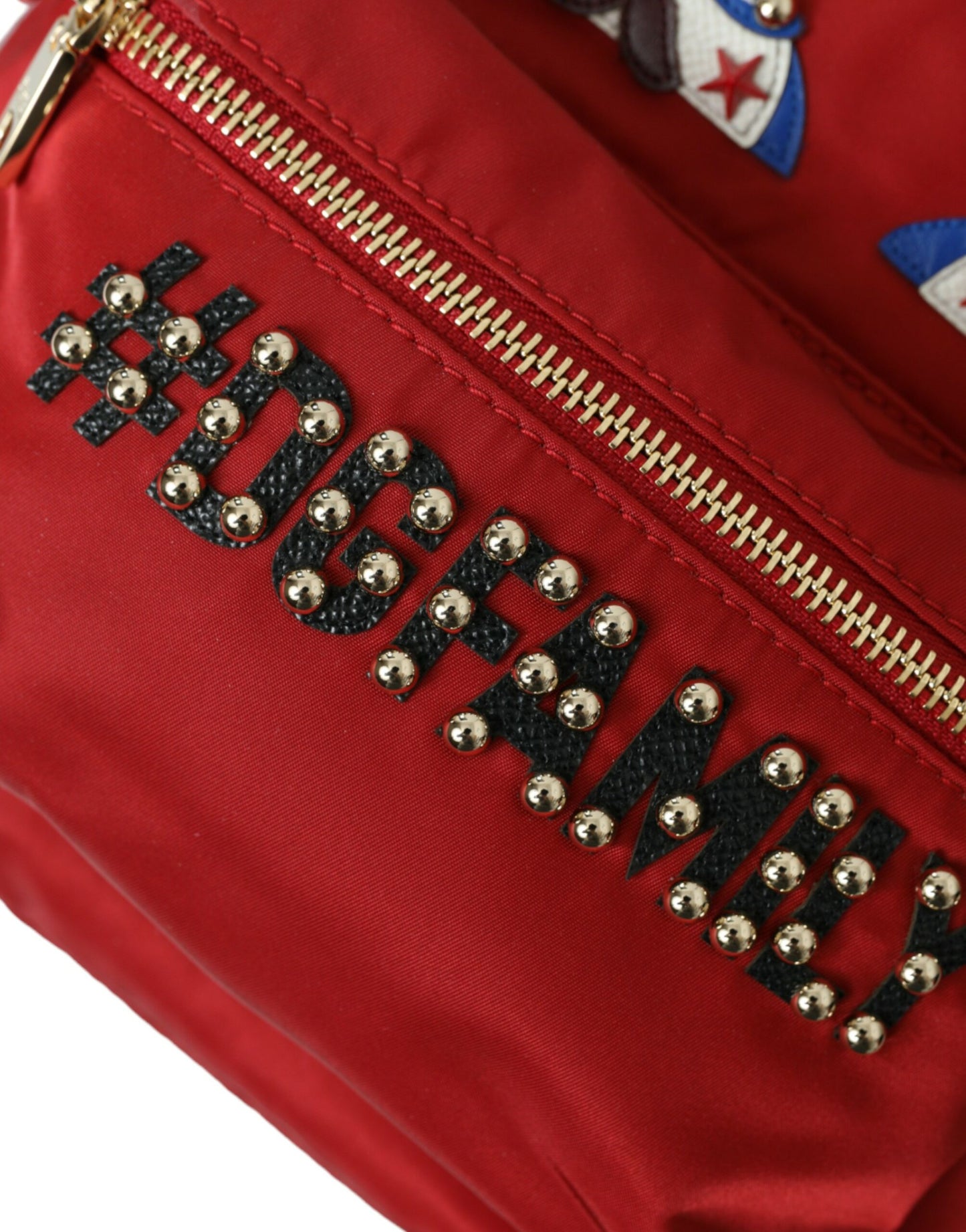 Dolce &amp; Gabbana Red #DGFAMILY Embellished Backpack VULCANO Bag