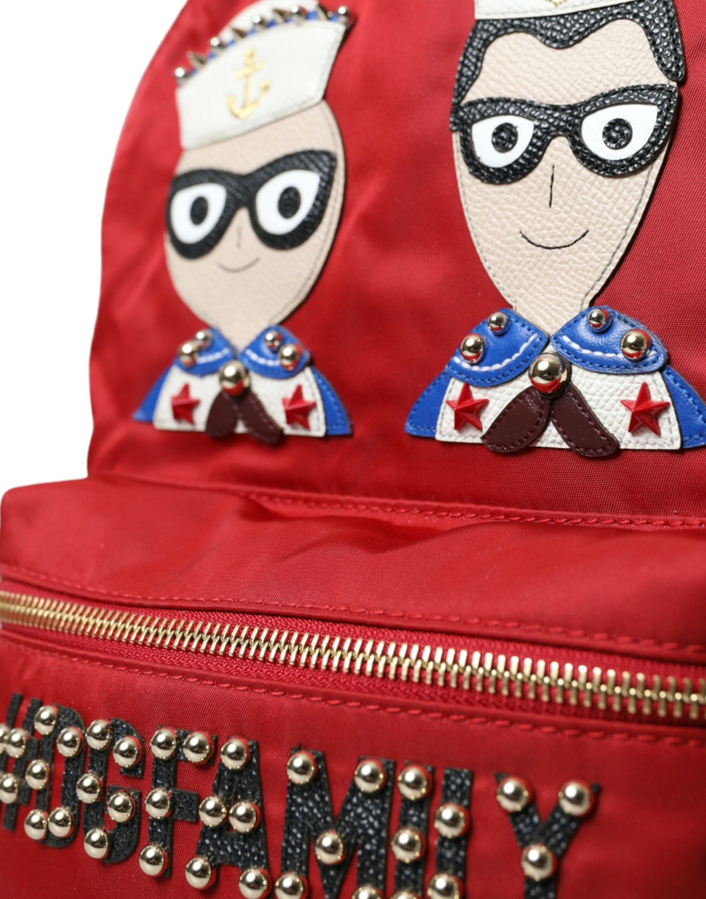 Dolce &amp; Gabbana Red #DGFAMILY Embellished Backpack VULCANO Bag