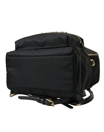 Dolce &amp; Gabbana Schwarzer #DGFAMILY Verzierter Rucksack VULCANO Tasche