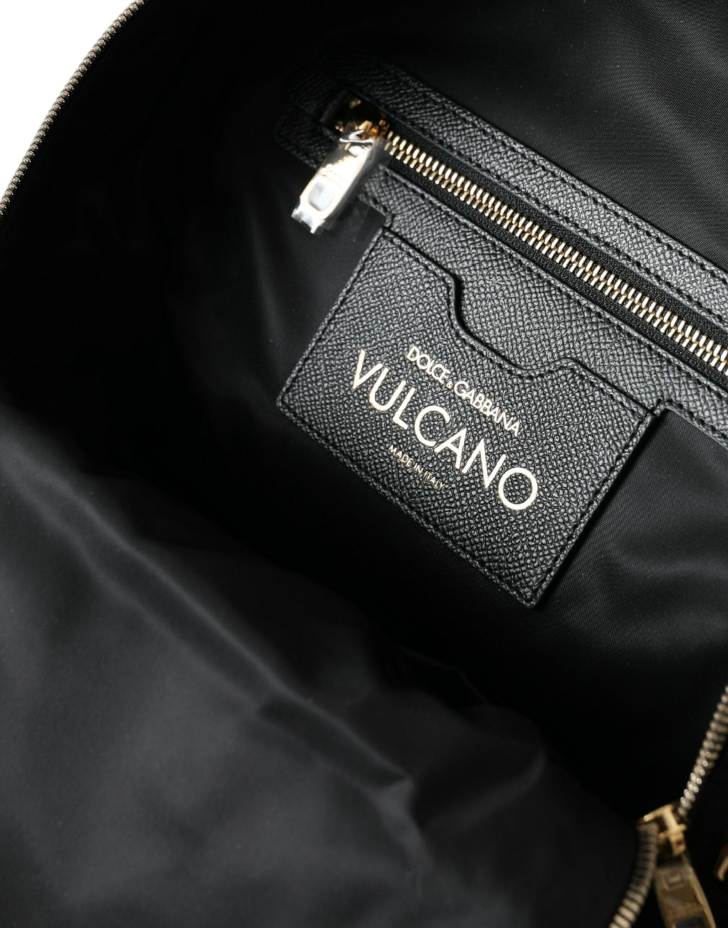 Dolce &amp; Gabbana Schwarzer #DGFAMILY Verzierter Rucksack VULCANO Tasche