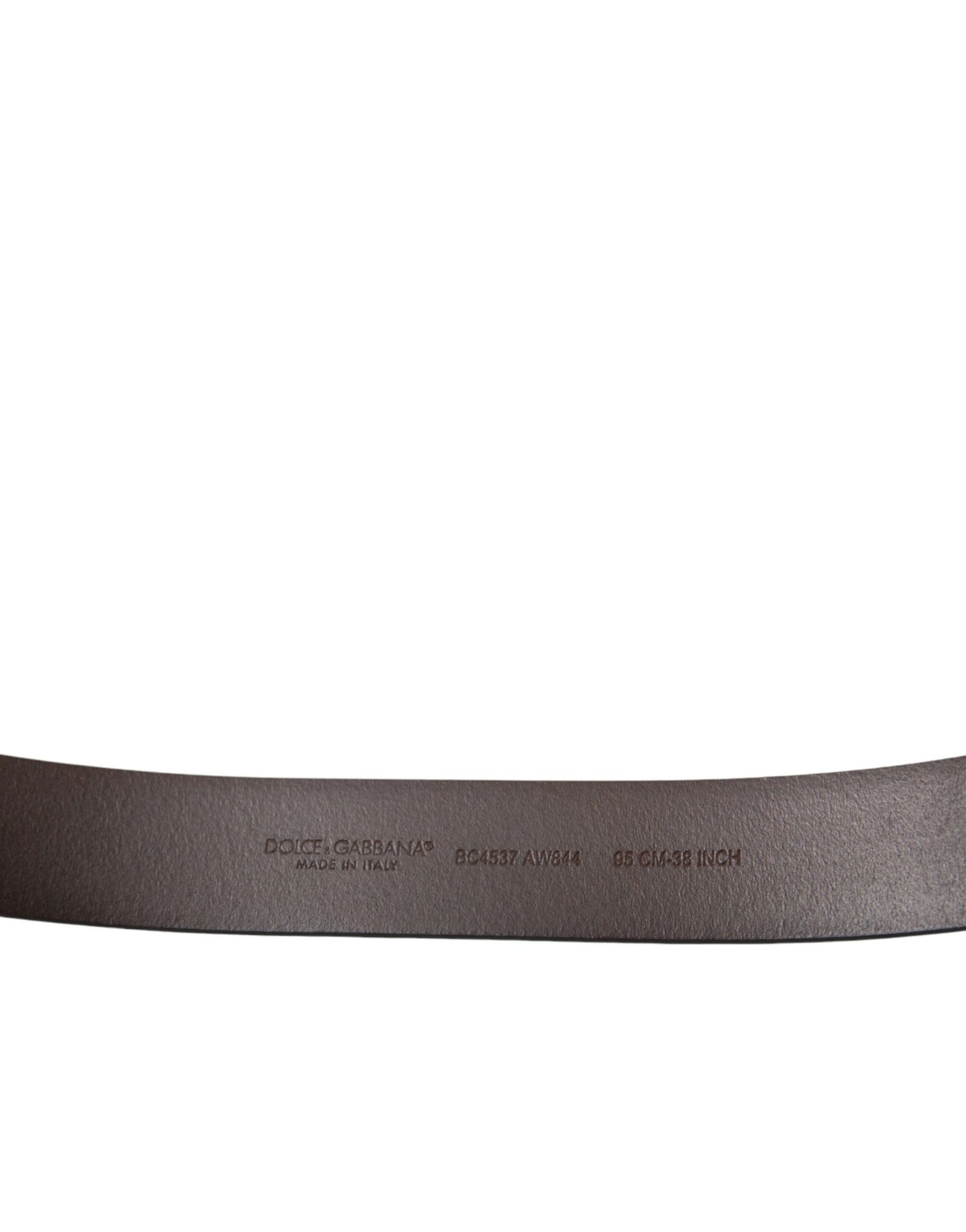 Dolce &amp; Gabbana Brown Calf Leather Gold Metal Buckle Belt