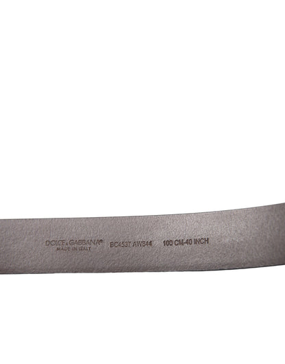 Dolce &amp; Gabbana Brown Calf Leather Gold Metal Buckle Belt