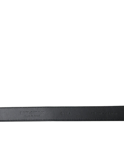 Dolce &amp; Gabbana Black Goat Leather Antique Metal Buckle Belt