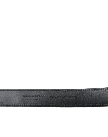 Dolce &amp; Gabbana Beige Exotic Leather Gold Metal Buckle Belt