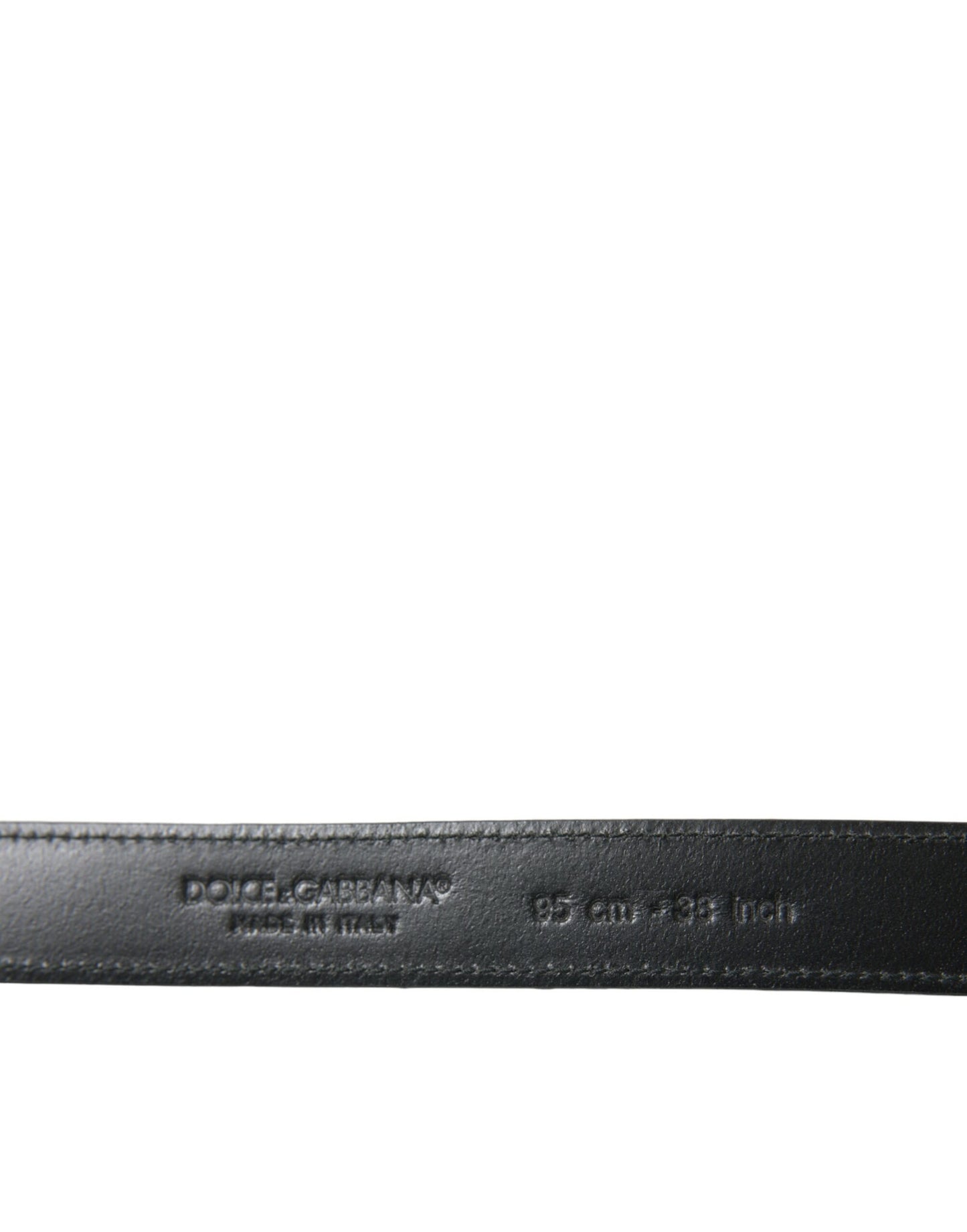 Dolce &amp; Gabbana Black Leather Silver Metal Buckle Belt