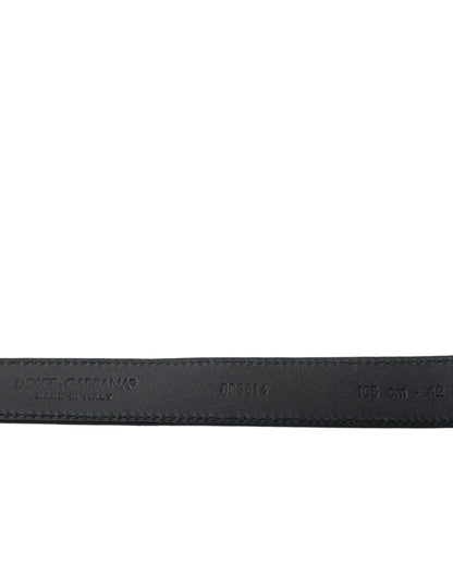 Dolce &amp; Gabbana Blue Suede Leather Gold Metal Buckle Belt