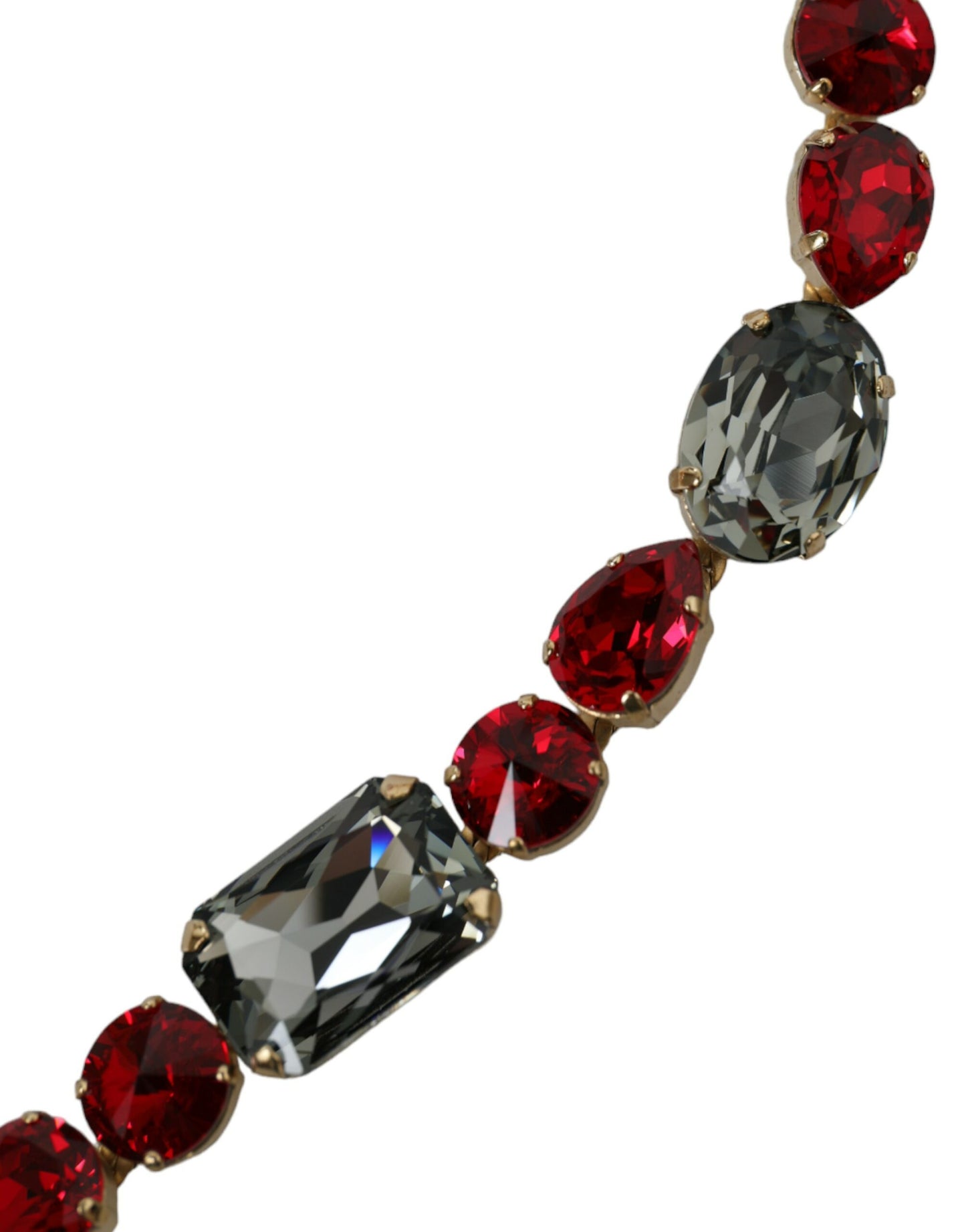 Dolce &amp; Gabbana – Roter Ledergürtel mit Kristallkette