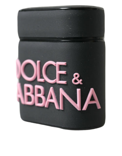 Dolce &amp; Gabbana Black Pink Silicone Embossed Logo Airpods Case