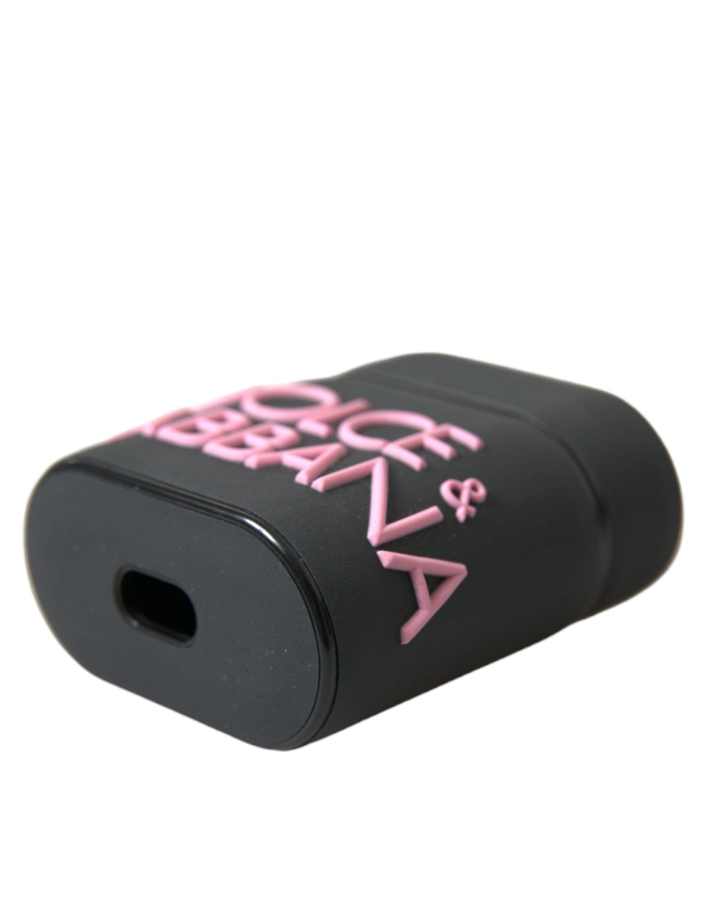 Dolce &amp; Gabbana Black Pink Silicone Embossed Logo Airpods Case