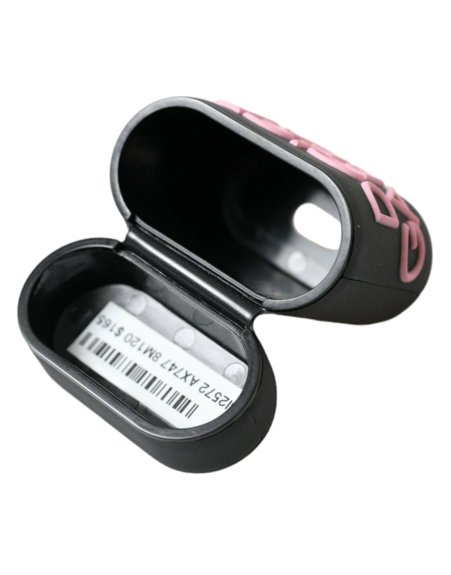 Dolce &amp; Gabbana Black Pink Silicone Embossed Logo Airpods Case