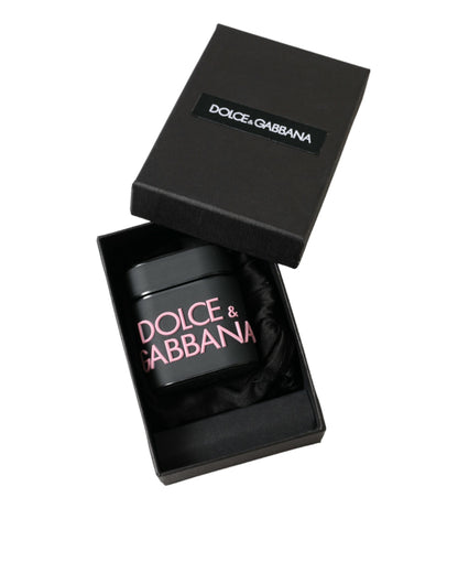Dolce &amp; Gabbana Black Pink Silicone Embossed Logo Airpods Case