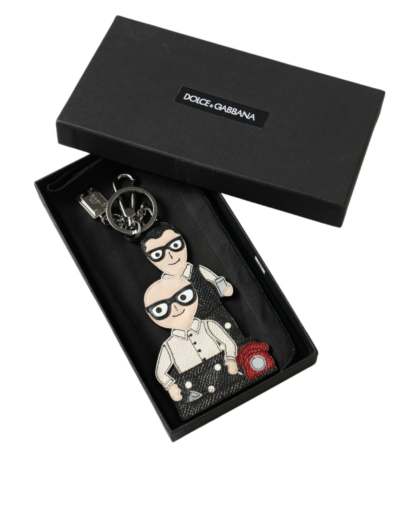Dolce &amp; Gabbana Leder Dominico Stefano #DGFAMILY Logo-Schlüsselanhänger