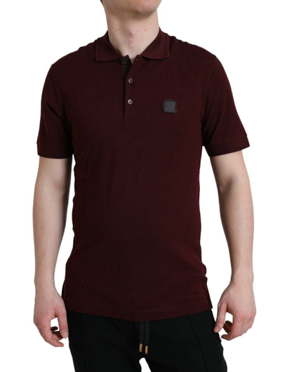 Dolce &amp; Gabbana – Kastanienbraunes Poloshirt mit Kragen und kurzen Ärmeln