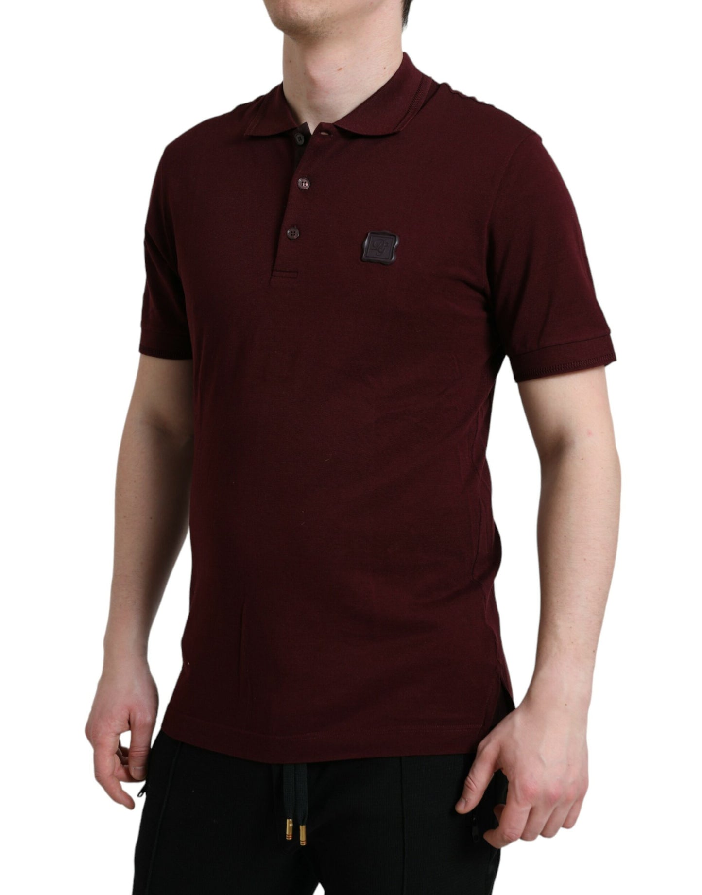 Dolce &amp; Gabbana – Kastanienbraunes Poloshirt mit Kragen und kurzen Ärmeln