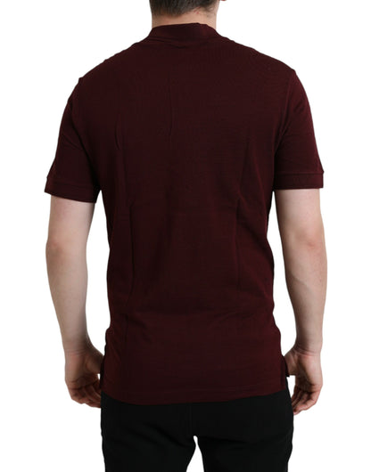 Dolce &amp; Gabbana – Kastanienbraunes Poloshirt mit Kragen und kurzen Ärmeln