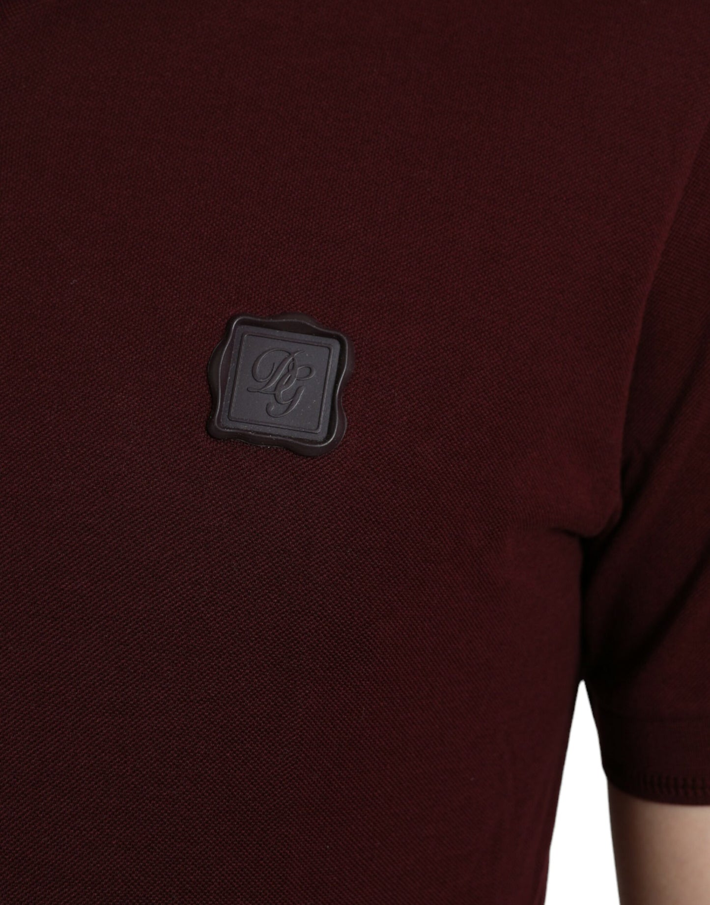 Dolce &amp; Gabbana – Kastanienbraunes Poloshirt mit Kragen und kurzen Ärmeln