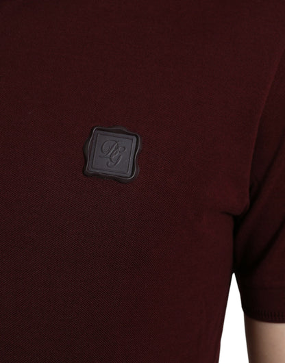 Dolce &amp; Gabbana – Kastanienbraunes Poloshirt mit Kragen und kurzen Ärmeln