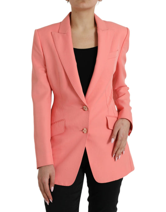 Dolce &amp; Gabbana – Einreihige Blazerjacke aus Polyester in Rosa