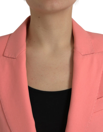 Dolce &amp; Gabbana – Einreihige Blazerjacke aus Polyester in Rosa