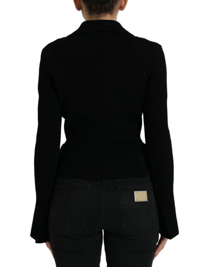 Dolce &amp; Gabbana – Einreihige Blazerjacke aus schwarzer Viskose