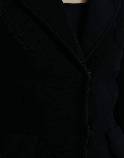 Dolce &amp; Gabbana – Einreihige Blazerjacke aus schwarzer Viskose