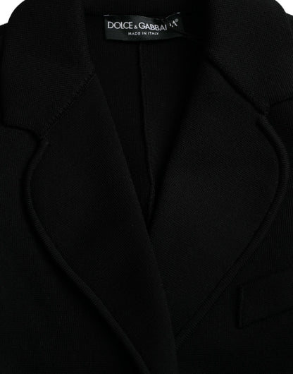 Dolce &amp; Gabbana – Einreihige Blazerjacke aus schwarzer Viskose