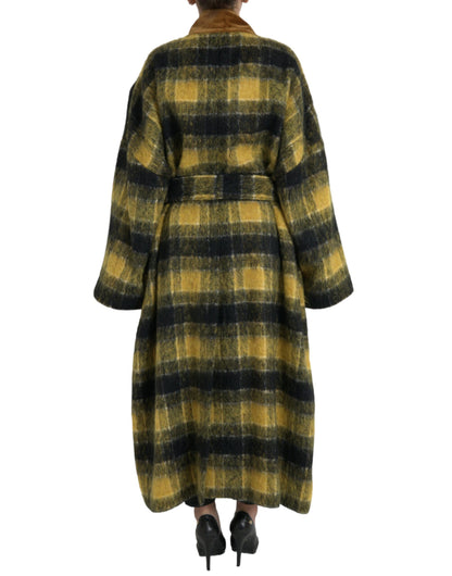 Dolce &amp; Gabbana – Gelb karierte Langarm-Manteljacke