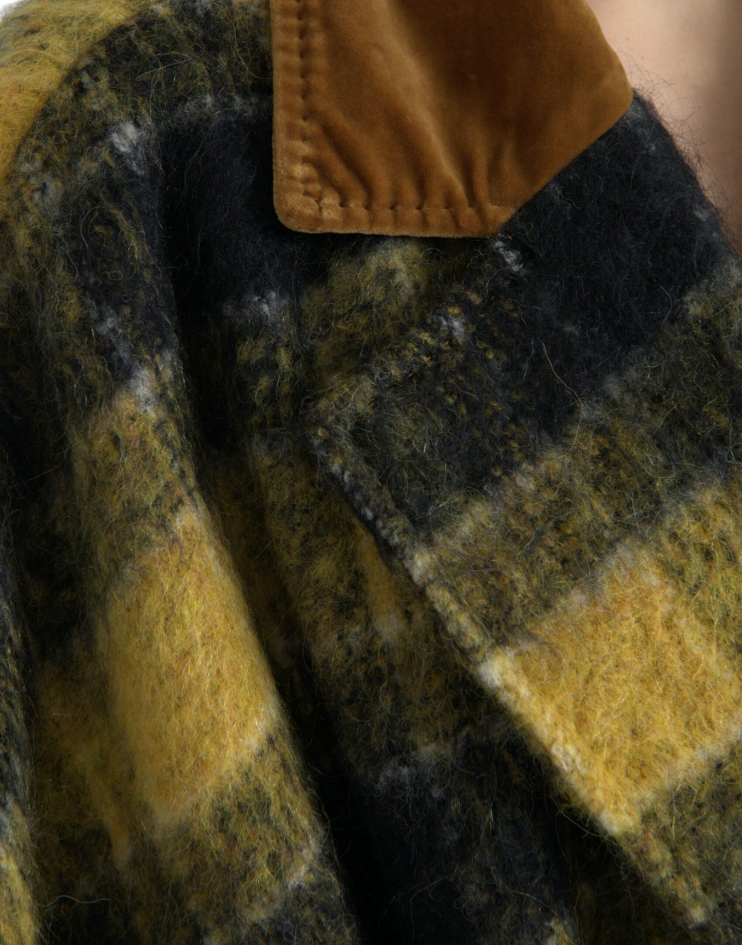 Dolce &amp; Gabbana – Gelb karierte Langarm-Manteljacke