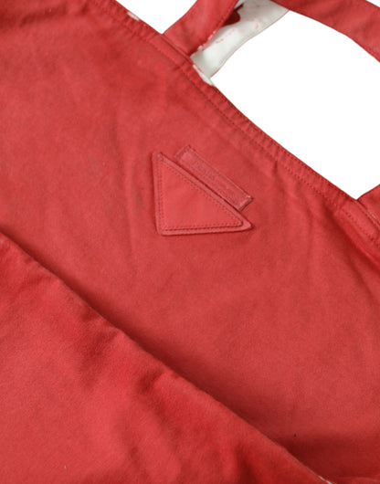 Prada – Einkaufstasche mit Logo aus rotem Jerseystoff