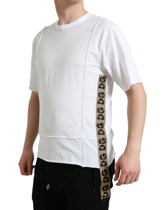 Dolce &amp; Gabbana – Weißes T-Shirt mit Rundhalsausschnitt und kurzen Ärmeln und Logo