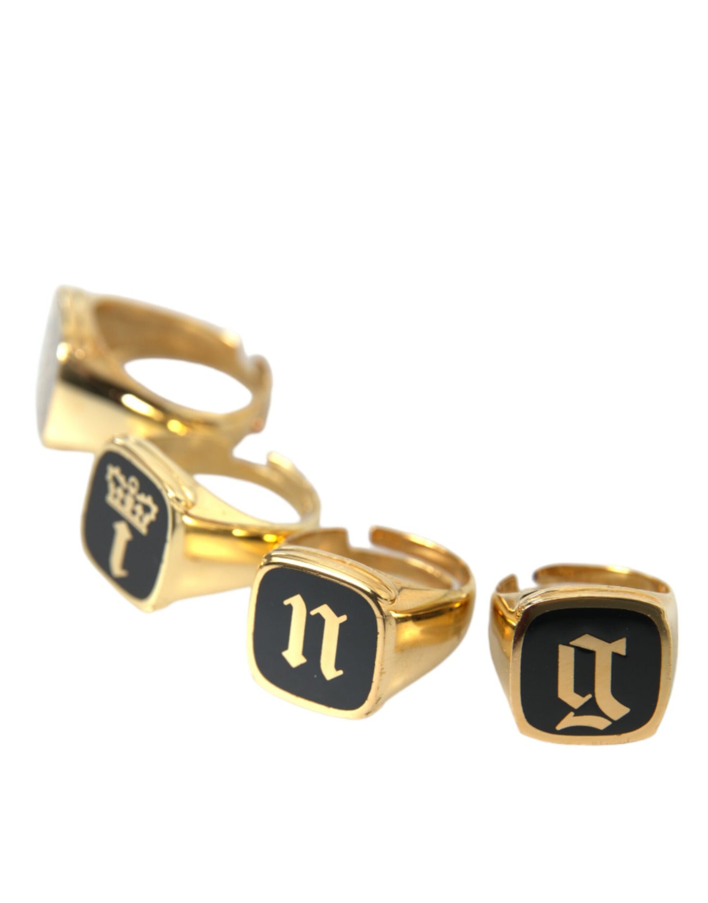 Dolce &amp; Gabbana – KING-Emaille-Set aus 4 Ringen aus goldenem Messing