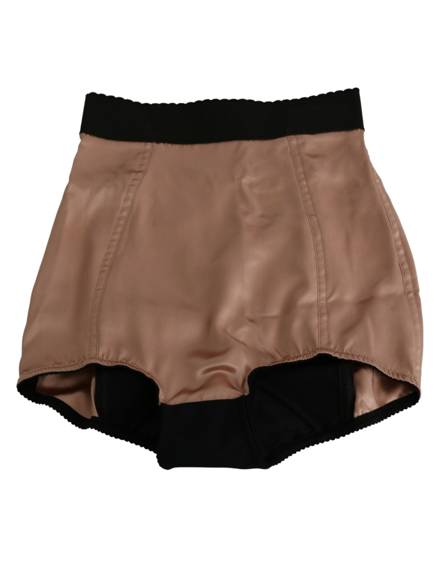 Dolce &amp; Gabbana Beige Silk High Waist Mini Hot Pants Shorts