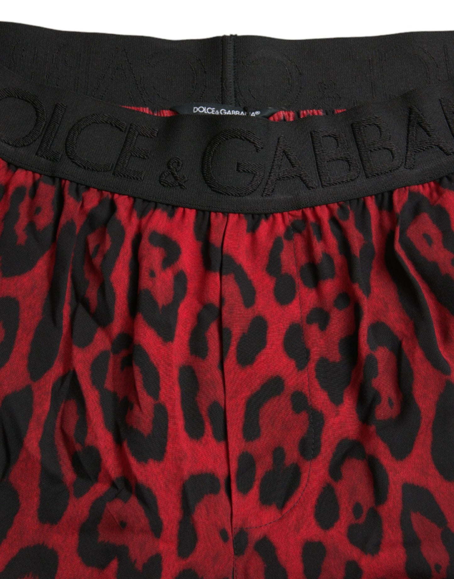 Dolce &amp; Gabbana – Bermudashorts aus Viskose mit rotem Leopardenmuster
