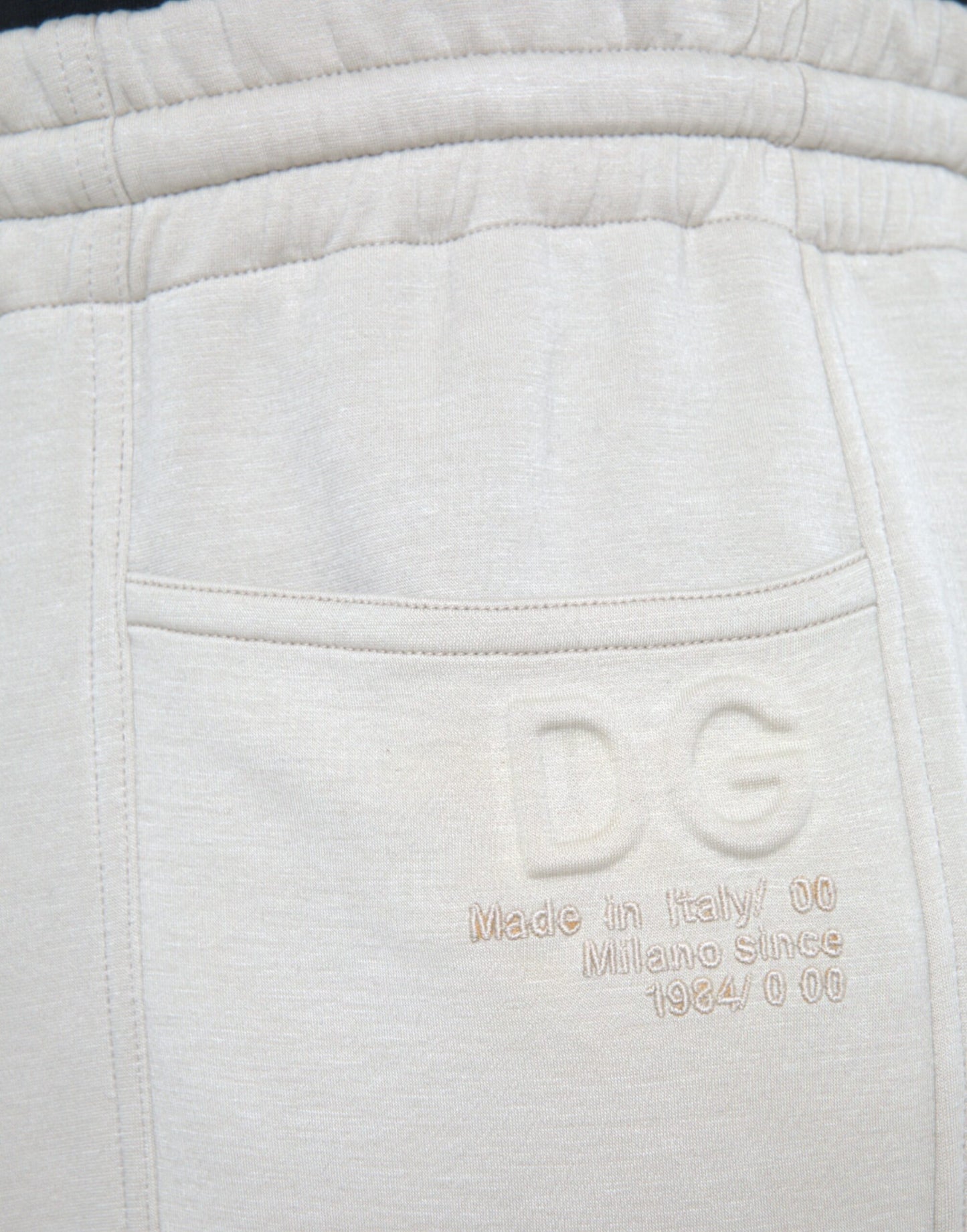 Dolce &amp; Gabbana Off White Viscose Cargo Jogger Sweatpants Pants