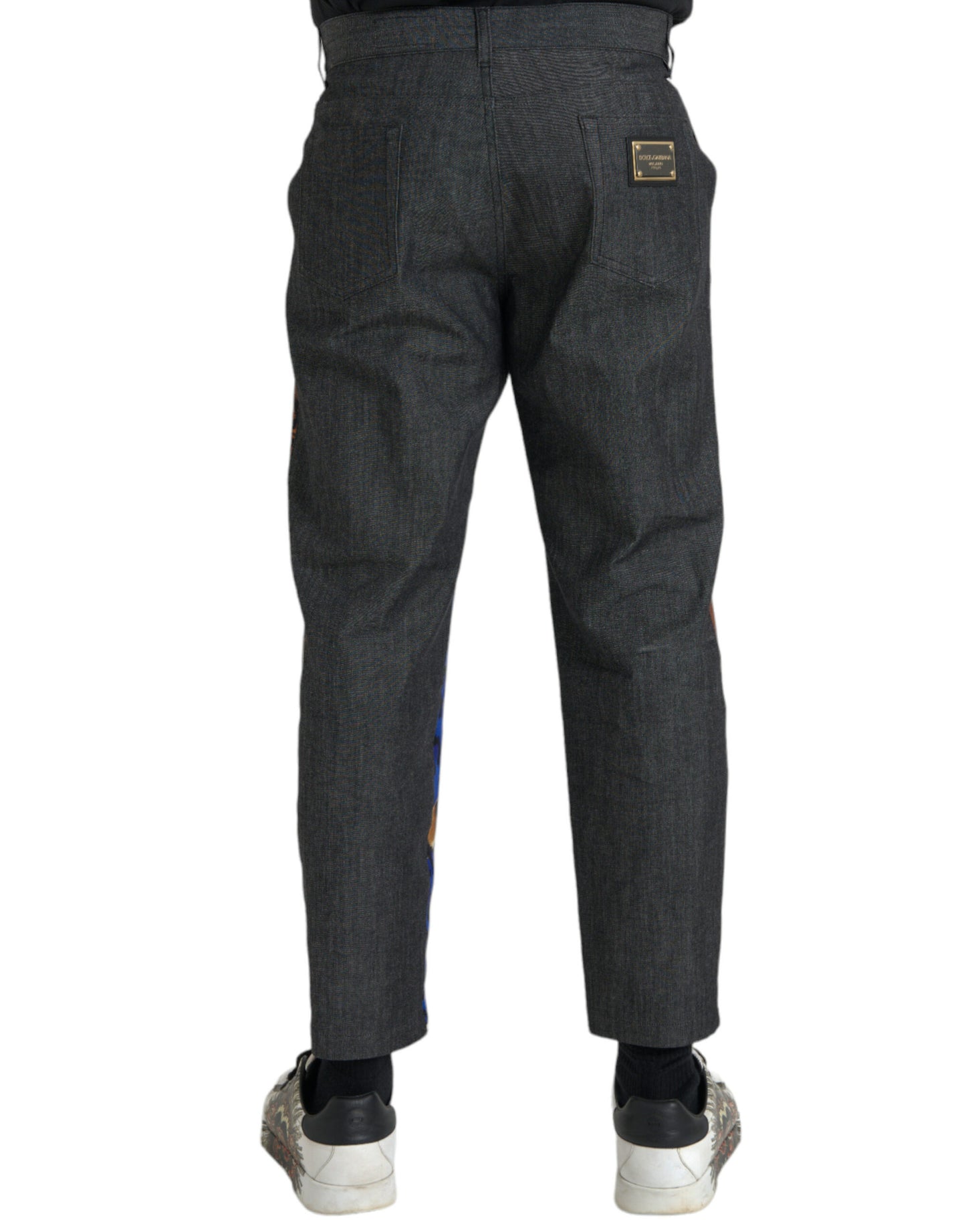 Dolce &amp; Gabbana Multicolor Tiger Leopard Cotton Loose Tapered Pants