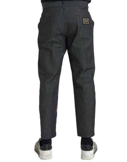 Dolce &amp; Gabbana Multicolor Tiger Leopard Cotton Loose Tapered Pants