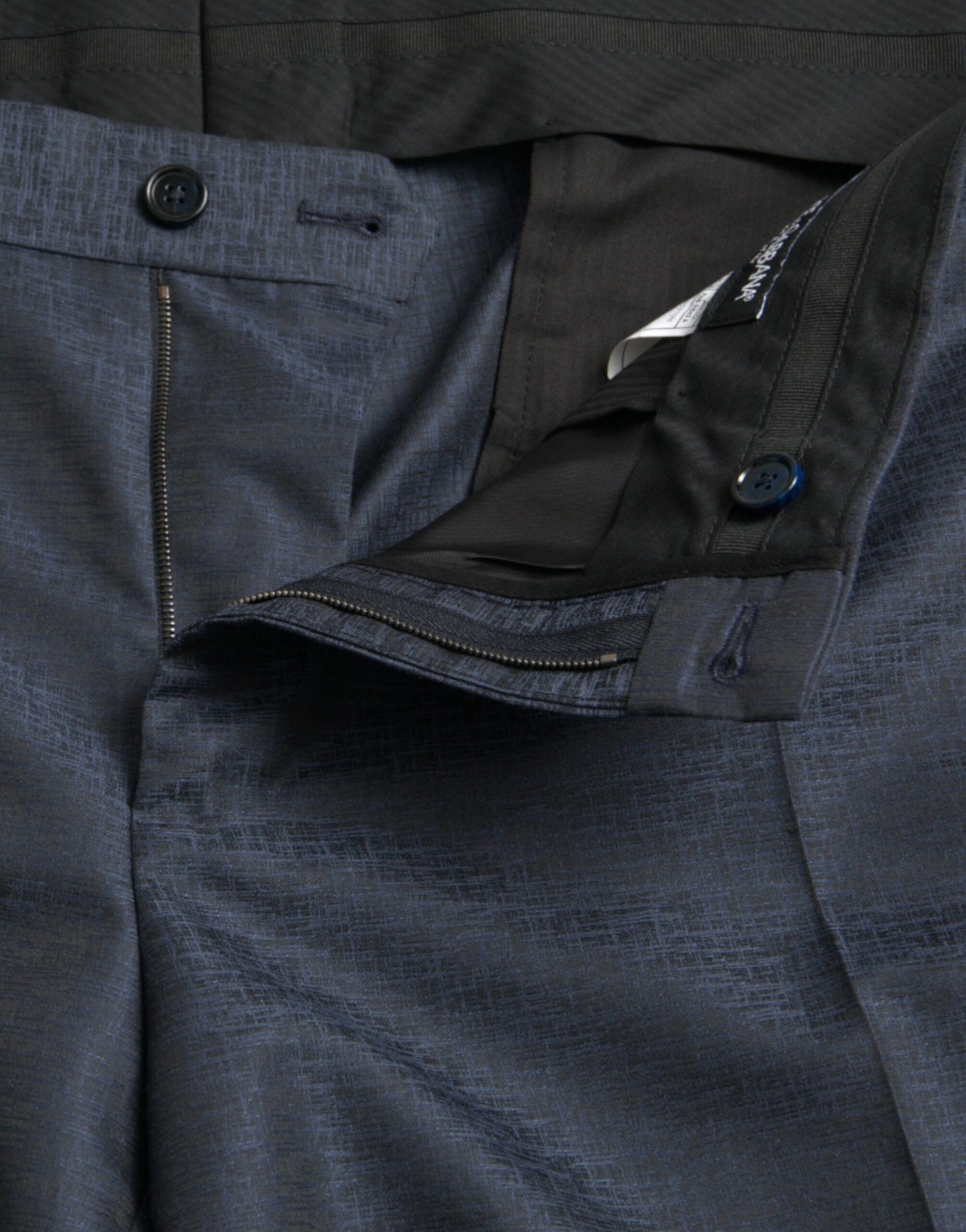 Dolce &amp; Gabbana Blue Wool Men Skinny Dress Pants