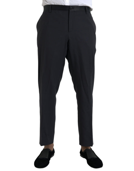 Dolce &amp; Gabbana Blue Wool Men Skinny Dress Pants