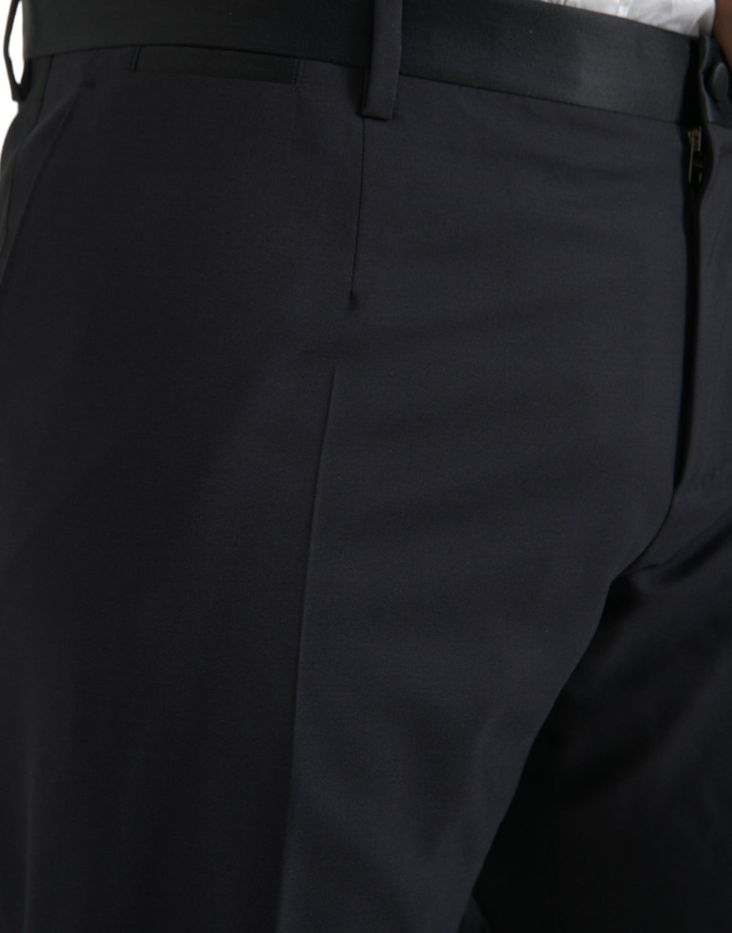 Dolce &amp; Gabbana Blue Wool Men Skinny Dress Pants