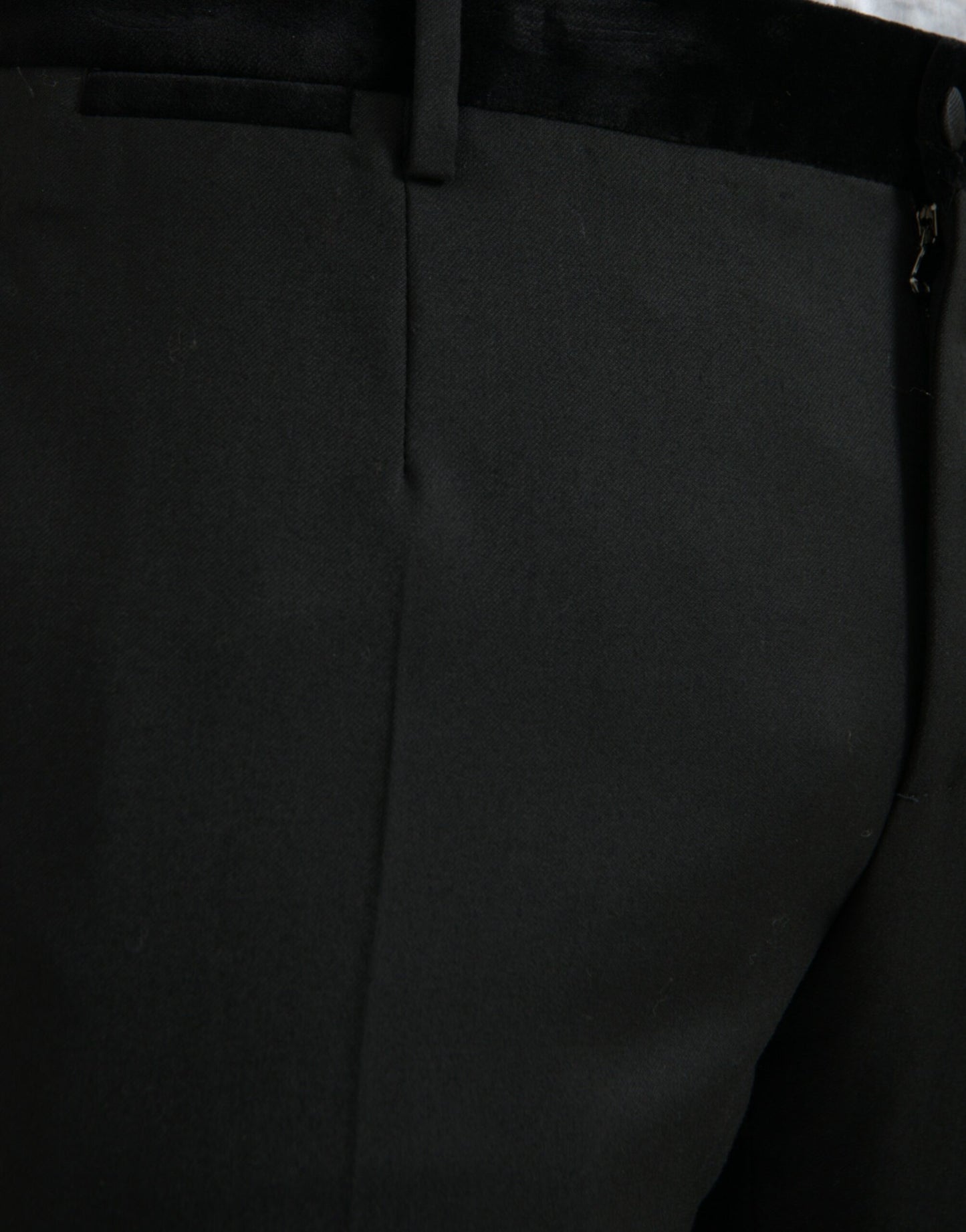 Dolce &amp; Gabbana Black Silk Men Skinny Dress Pants